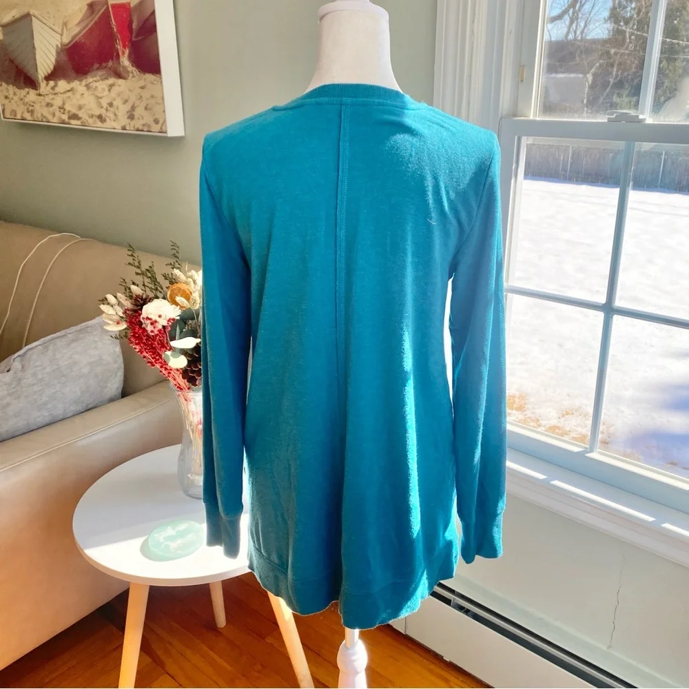 Soft Surroundings Siesta Soft Tunic V Neck‎ Pullover Size XS Blue Lagenlook
